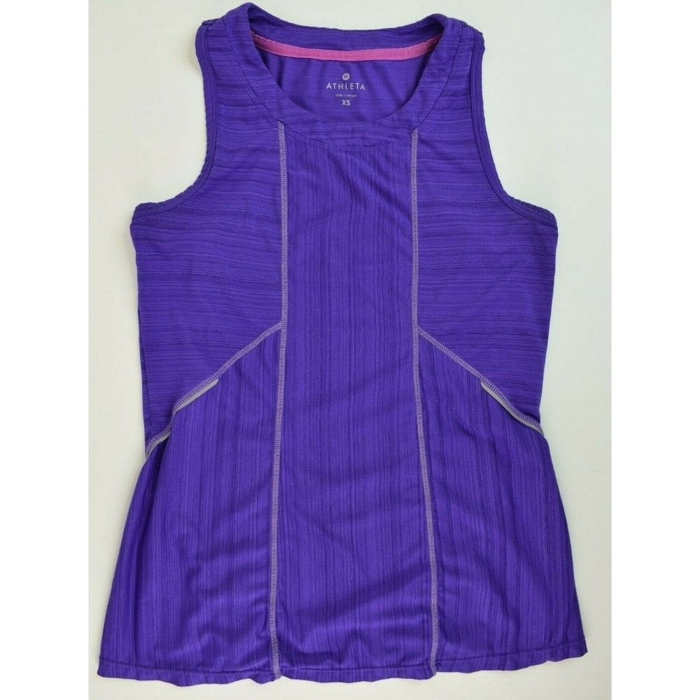 Athleta Women's Run On Tank Top Reflective Running Size XS Purple